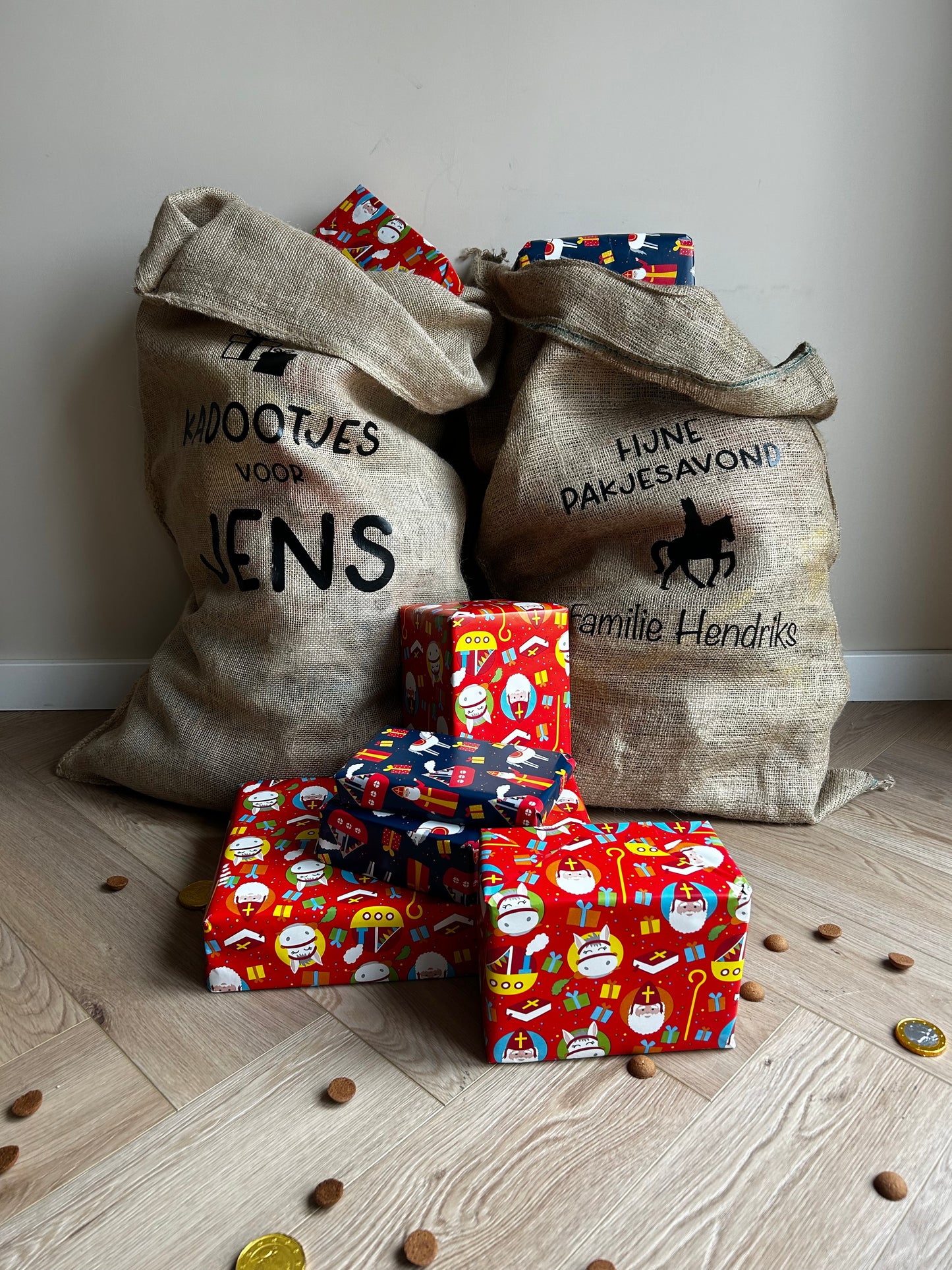 Jute zak sinterklaas met naam