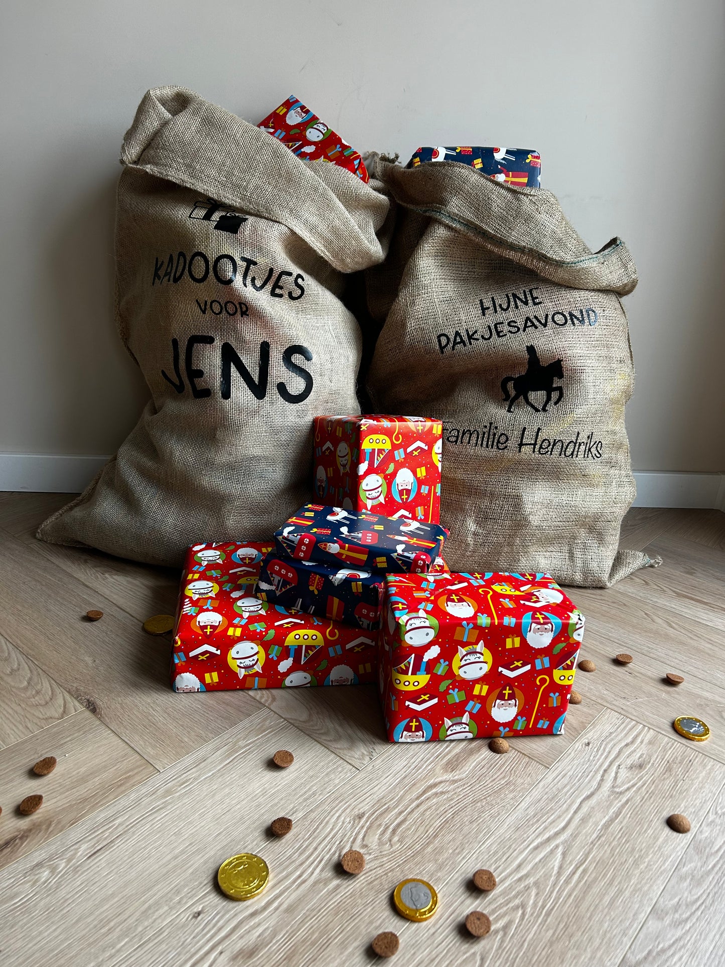 Jute zak sinterklaas met naam
