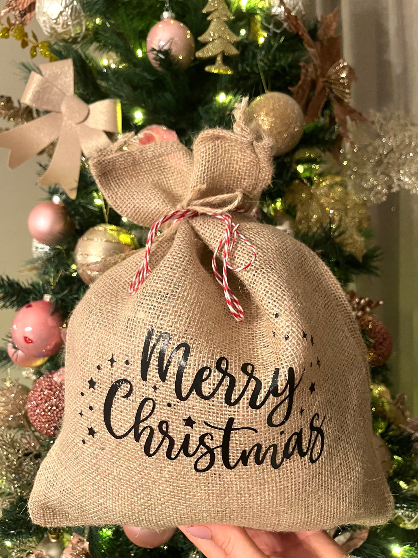 Kerstzak van jute