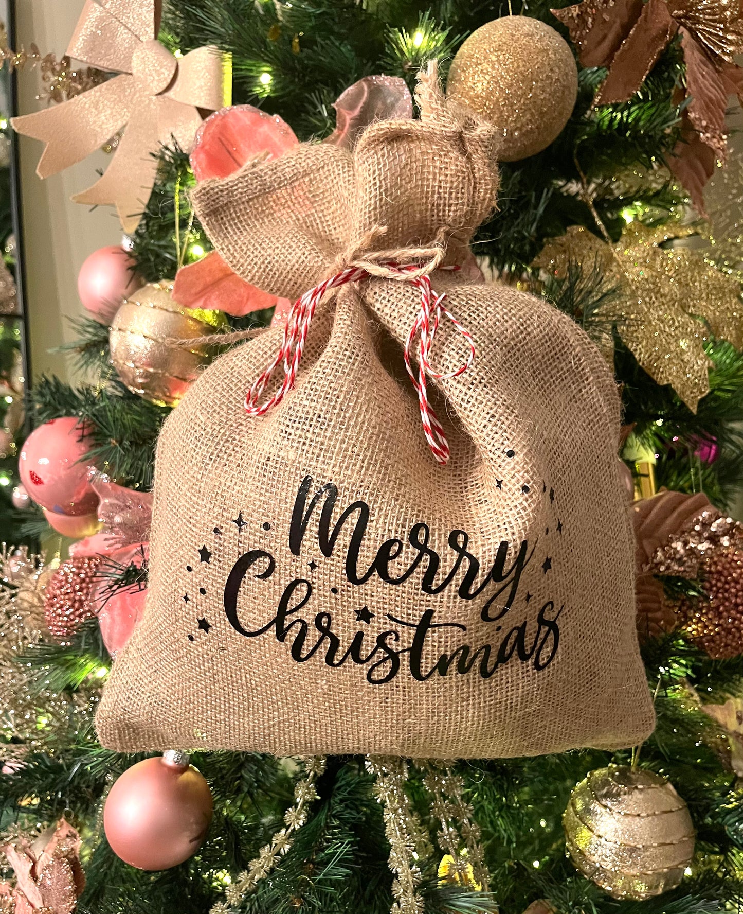 Kerstzak van jute